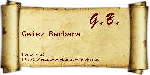 Geisz Barbara névjegykártya